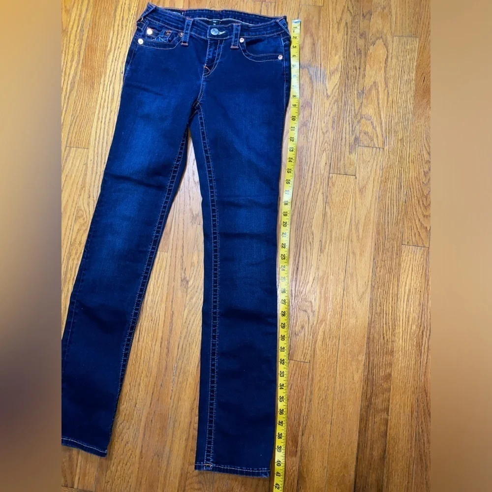 True Religion Billie Mid Rise Straight Leg Jeans, Blue Denim Jean Size 29 - Picture 9 of 12